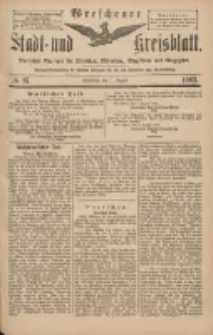 Wreschener Stadt und Kreisblatt: amtlicher Anzeiger f&uuml;r Wreschen, Miloslaw, Strzalkowo und Umgegend 1903.08.11 Nr97