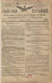 Wreschener Stadt und Kreisblatt: amtlicher Anzeiger für Wreschen, Miloslaw, Strzalkowo und Umgegend 1904.01.05 Nr1