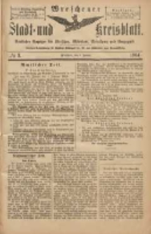 Wreschener Stadt und Kreisblatt: amtlicher Anzeiger für Wreschen, Miloslaw, Strzalkowo und Umgegend 1904.01.09 Nr3