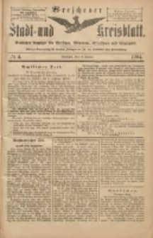 Wreschener Stadt und Kreisblatt: amtlicher Anzeiger für Wreschen, Miloslaw, Strzalkowo und Umgegend 1904.01.12 Nr4