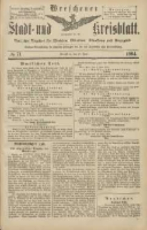 Wreschener Stadt und Kreisblatt: amtlicher Anzeiger für Wreschen, Miloslaw, Strzalkowo und Umgegend 1904.06.21 Nr71