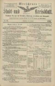 Wreschener Stadt und Kreisblatt: amtlicher Anzeiger für Wreschen, Miloslaw, Strzalkowo und Umgegend 1904.08.02 Nr89