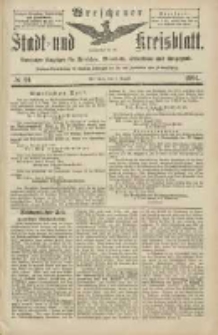 Wreschener Stadt und Kreisblatt: amtlicher Anzeiger für Wreschen, Miloslaw, Strzalkowo und Umgegend 1904.08.06 Nr91
