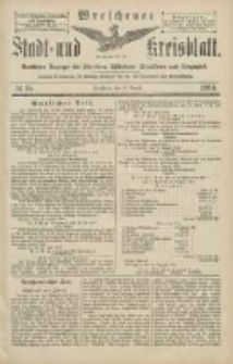 Wreschener Stadt und Kreisblatt: amtlicher Anzeiger für Wreschen, Miloslaw, Strzalkowo und Umgegend 1904.08.23 Nr98