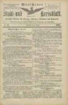 Wreschener Stadt und Kreisblatt: amtlicher Anzeiger für Wreschen, Miloslaw, Strzalkowo und Umgegend 1905.08.03 Nr90