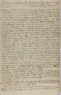 Relacya audyencyey poselstwa tatarskiego w Rydzynie odprawioney 9 augusti