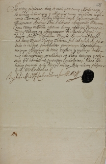 Zobowiązanie Teofilii Lubomirskiej do wpłaty 3 000 zł. do skarbu królewskiego