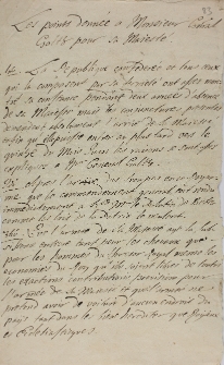 Le points donnée a Monsieur Gneral Goltz pour sa Maieste 1708