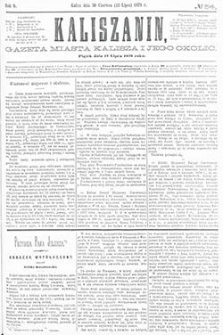 Kaliszanin: gazeta miasta Kalisza i jego okolic 1878.07.12 Nr54