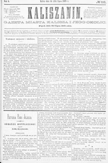 Kaliszanin: gazeta miasta Kalisza i jego okolic 1878.07.26 Nr58