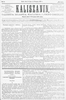 Kaliszanin: gazeta miasta Kalisza i jego okolic 1878.08.02 Nr60