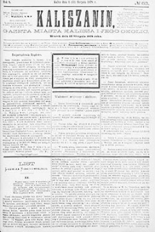 Kaliszanin: gazeta miasta Kalisza i jego okolic 1878.08.13 Nr63