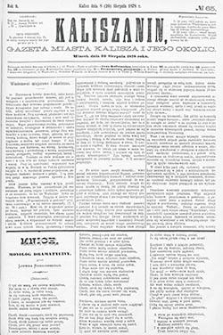 Kaliszanin: gazeta miasta Kalisza i jego okolic 1878.08.20 Nr65
