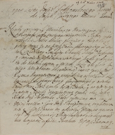 Copia listu Jana Szembeka do Imci P. Chorążego Śmigielski 1706