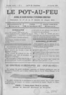 Le Pot-au-feu: journal de cuisine pratique et d'economie domestique. 1898 An.6 No.1