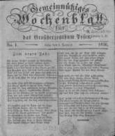Gemeinn&uuml;tziges Wochenblatt f&uuml;r das Grossherzogthum Posen. 1836.01.01 No.1