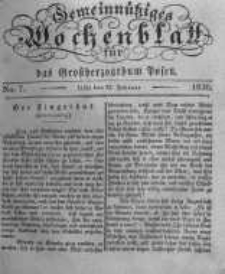 Gemeinn&uuml;tziges Wochenblatt f&uuml;r das Grossherzogthum Posen. 1836.02.12 No.7