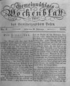 Gemeinn&uuml;tziges Wochenblatt f&uuml;r das Grossherzogthum Posen. 1836.02.19 No.8