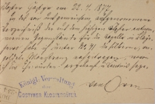 Pocztówka do Wiktora Koleckiego 22.04.1877