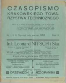 Czasopismo Krakowskiego Towarzystwa Technicznego. 1920 R.4 nr1-3