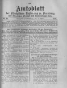 Amtsblatt der K&ouml;niglichen Preussischen Regierung zu Bromberg. 1918.04.13 No.15