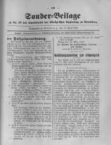 Amtsblatt der K&ouml;niglichen Preussischen Regierung zu Bromberg. 1918.04.20 No.16