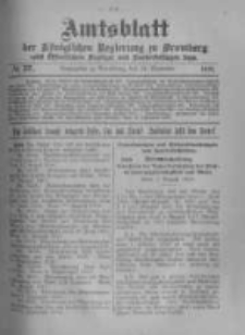 Amtsblatt der Königlichen Preussischen Regierung zu Bromberg. 1918.09.14 No.37