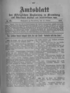 Amtsblatt der Königlichen Preussischen Regierung zu Bromberg. 1918.10.12 No.41