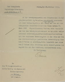 List do Ludwika Mycielskiego 28.10.1912