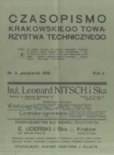 Czasopismo Krakowskiego Towarzystwa Technicznego. 1918 R.2 nr10