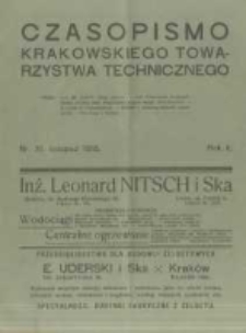 Czasopismo Krakowskiego Towarzystwa Technicznego. 1918 R.2 nr11