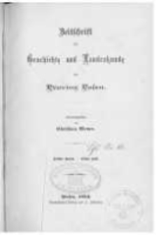 Zeitschrift f&uuml;r Geschichte und Landeskunde der Provinz Posen. 1884 Bd.3 Heft 1