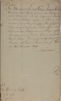Pismo w sprawie pogrzebu Kazimierza Bolesza 10.11.1794
