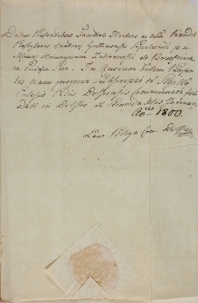 Konsens na pogrzeb Hieronima Zakrzewskiego z Brześnicy 02.01.1800