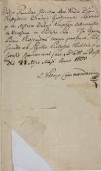 Konsens na pogrzeb Nimfy Zakrzewskiej z Wrześni 27.05.1800