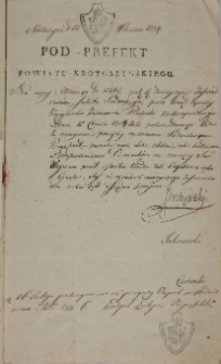 Paszport dla Jakuba Sadurskiego 22.09.1809