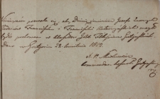 Pozwolenie na poch&oacute;wek J&oacute;zefy Kotaczyńskiej 22.04.1812