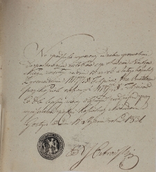 Pozwolenie na pochówek Andrzeja Niestrawskiego 17.01.1831