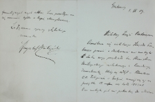 Prośba o wydanie metryki ślubu hr. Stanisława Mycielskiego 07.12.1909