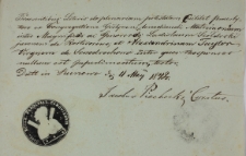 Pozwolenie na zawarcie związku małżeńskiego na Świętej Górze 10.05.1842