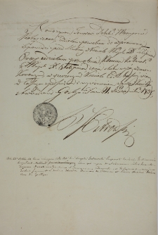 Pozwolenie na zawarcie związku małżeńskiego na Świętej Górze 21.10.1837