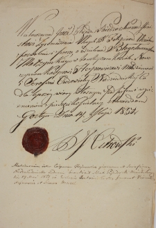 Prośba o zawarcie związku małżeńskiego na Świętej Górze 12.05.1837