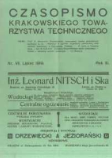 Czasopismo Krakowskiego Towarzystwa Technicznego. 1919 R.3 nr7