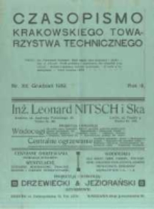 Czasopismo Krakowskiego Towarzystwa Technicznego. 1919 R.3 nr12