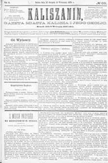 Kaliszanin: gazeta miasta Kalisza i jego okolic 1878.09.03 Nr69
