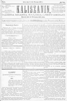 Kaliszanin: gazeta miasta Kalisza i jego okolic 1878.09.24 Nr75