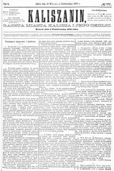 Kaliszanin: gazeta miasta Kalisza i jego okolic 1878.10.01 Nr77