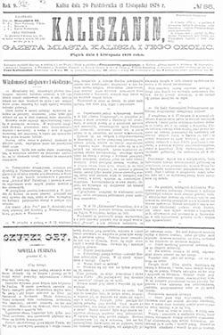 Kaliszanin: gazeta miasta Kalisza i jego okolic 1878.11.01 Nr86