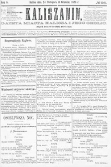 Kaliszanin: gazeta miasta Kalisza i jego okolic 1878.12.06 Nr96