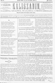 Kaliszanin: gazeta miasta Kalisza i jego okolic 1878.12.31 Nr102